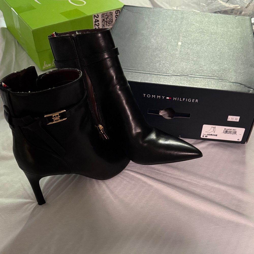Tommy Hilfiger Black Heeled Ankle Boots